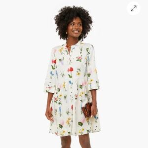 Tuckernuck Botanical Fresh Buds Royal Shirt Dress Size XS